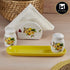 Ceramic Salt and Pepper Shakers Set with tray for Dining Table (10714)