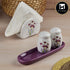 Ceramic Salt and Pepper Shakers Set with tray for Dining Table (10715)