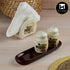 Ceramic Salt and Pepper Shakers Set with tray for Dining Table (10716)