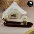 Ceramic Salt and Pepper Shakers Set with tray for Dining Table (10716)