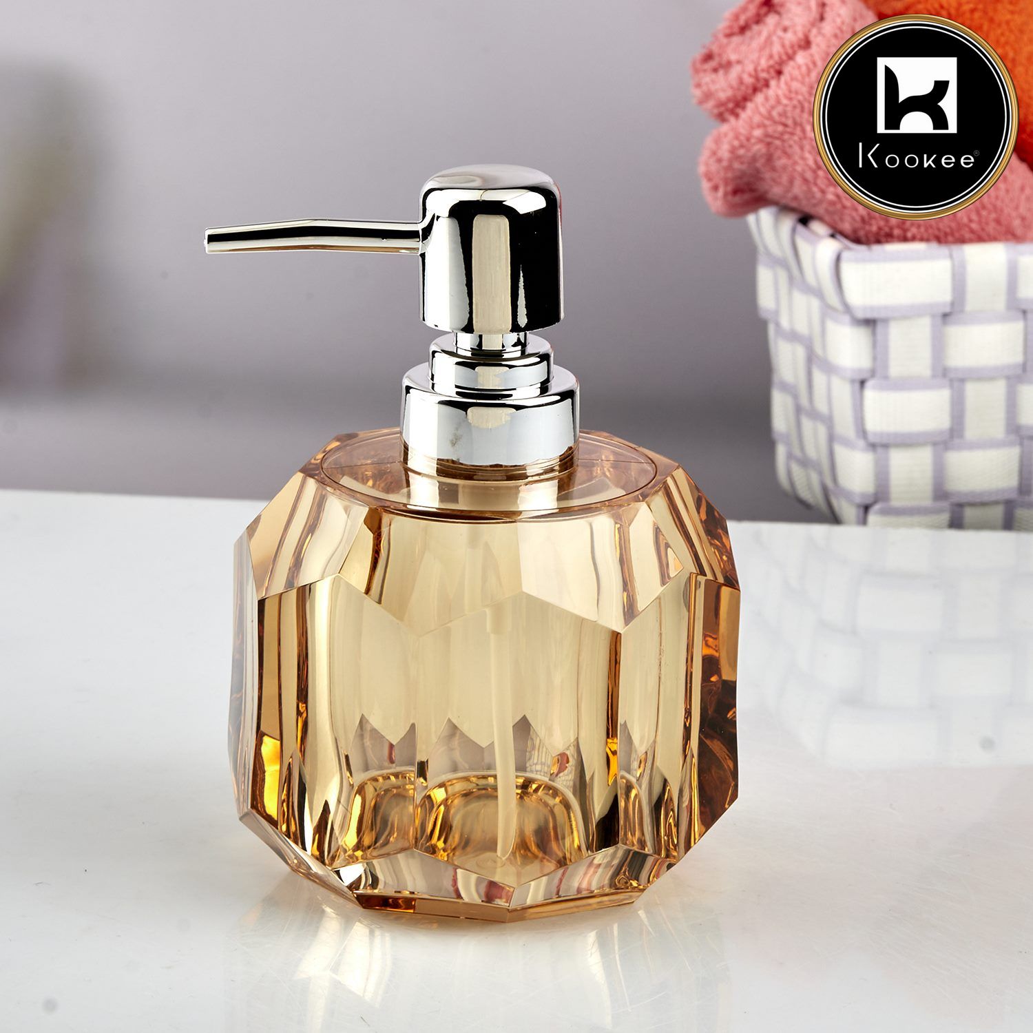 Kookee Acrylic Soap Dispensers, Transparent, ART10730