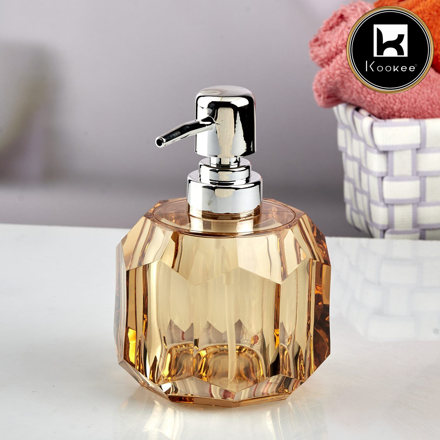 Kookee Acrylic Soap Dispensers, Transparent, ART10730