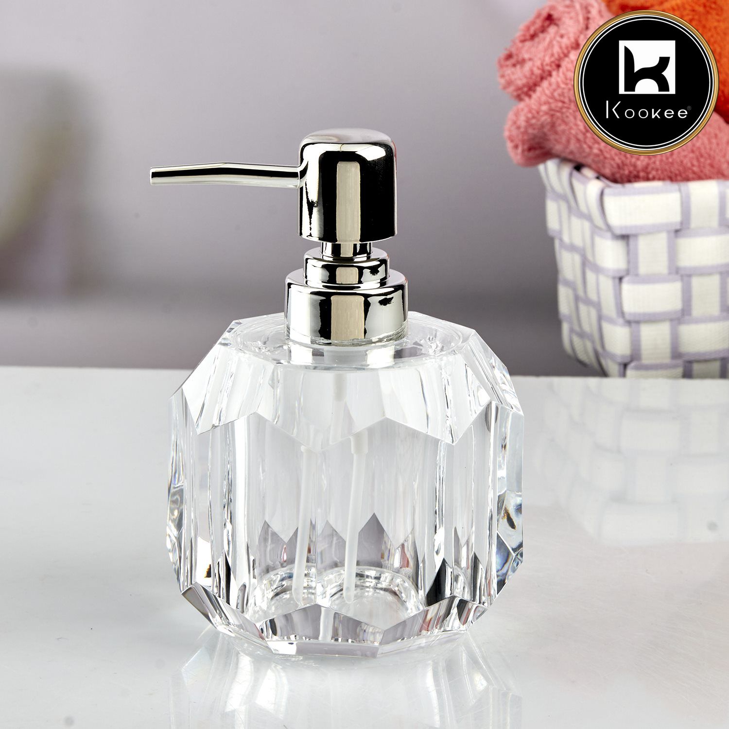 Kookee Acrylic Soap Dispensers, Transparent, ART10730
