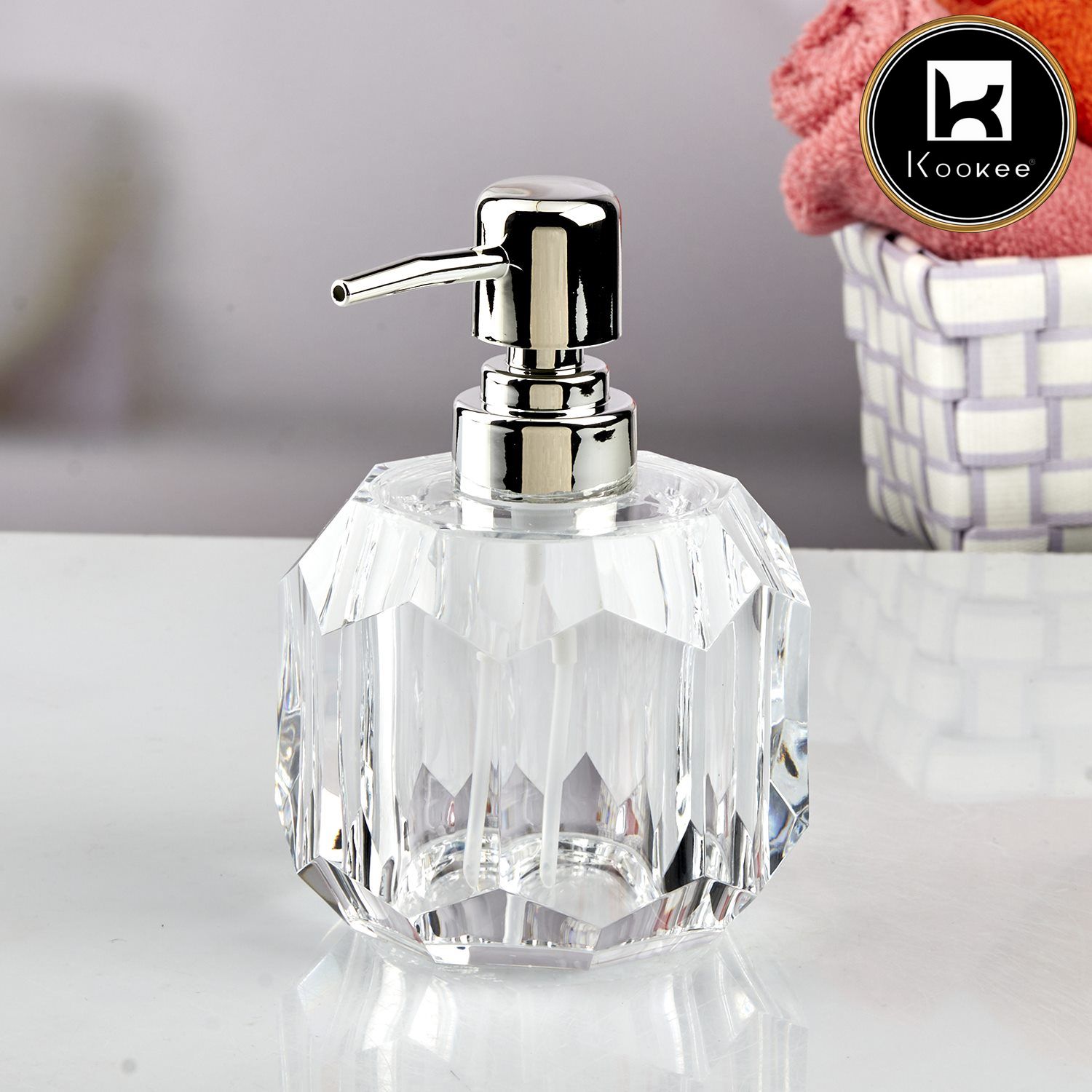 Kookee Acrylic Soap Dispensers, Transparent, ART10730