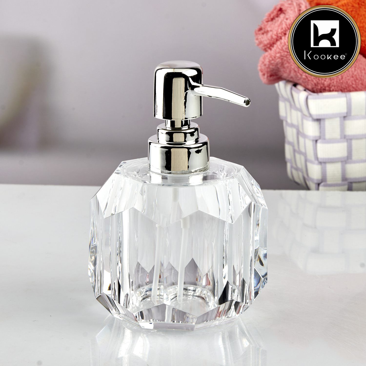 Kookee Acrylic Soap Dispensers, Transparent, ART10730