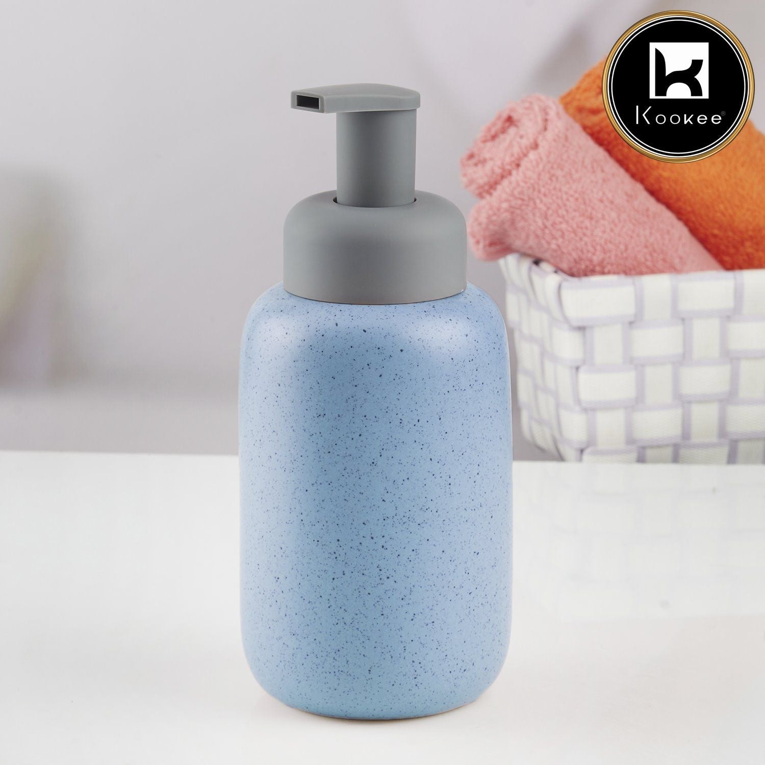 Ceramic Soap Dispenser for handwash for Bathroom, Blue, (Set of 1) (10732)