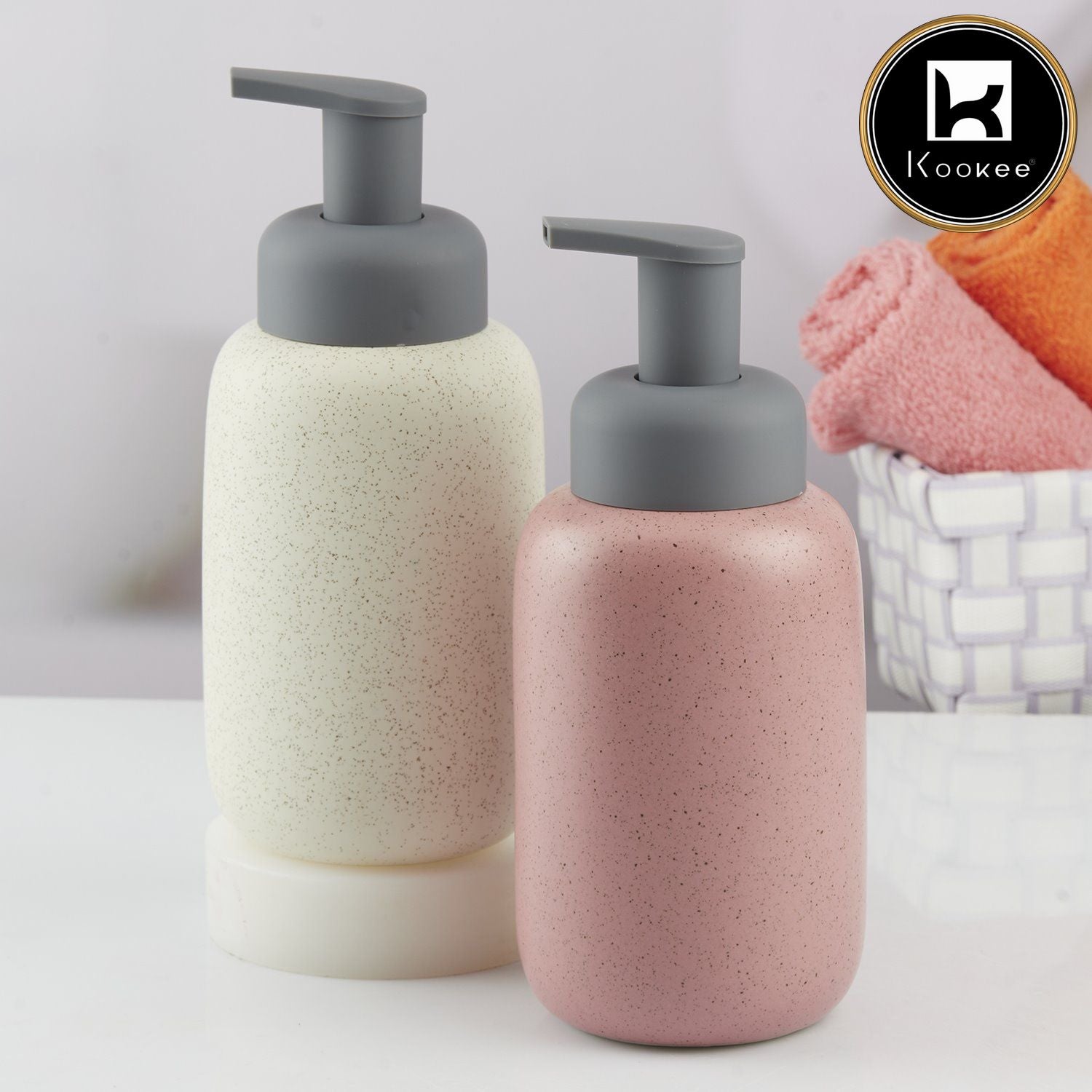 Kookee Ceramic Soap Dispensers, Pink, ART10733