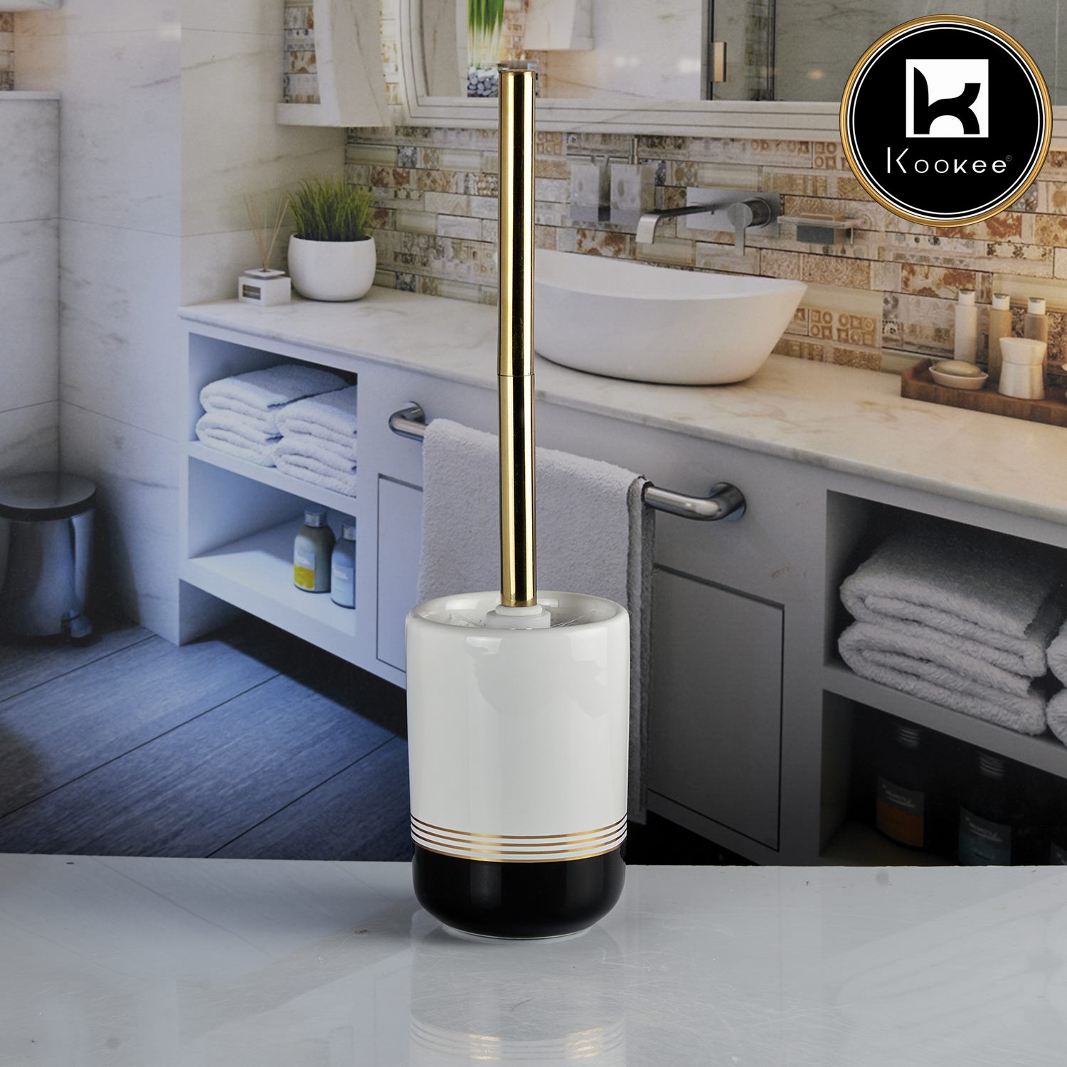 Ceramic Toilet Brush Holder for Bathroom (10739)