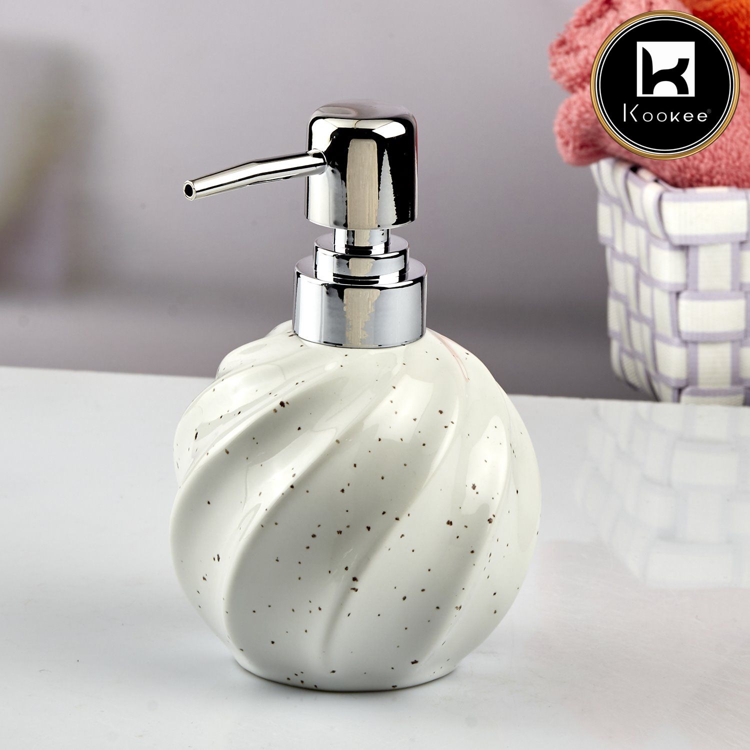 Kookee Ceramic Soap Dispensers, White, ART10741