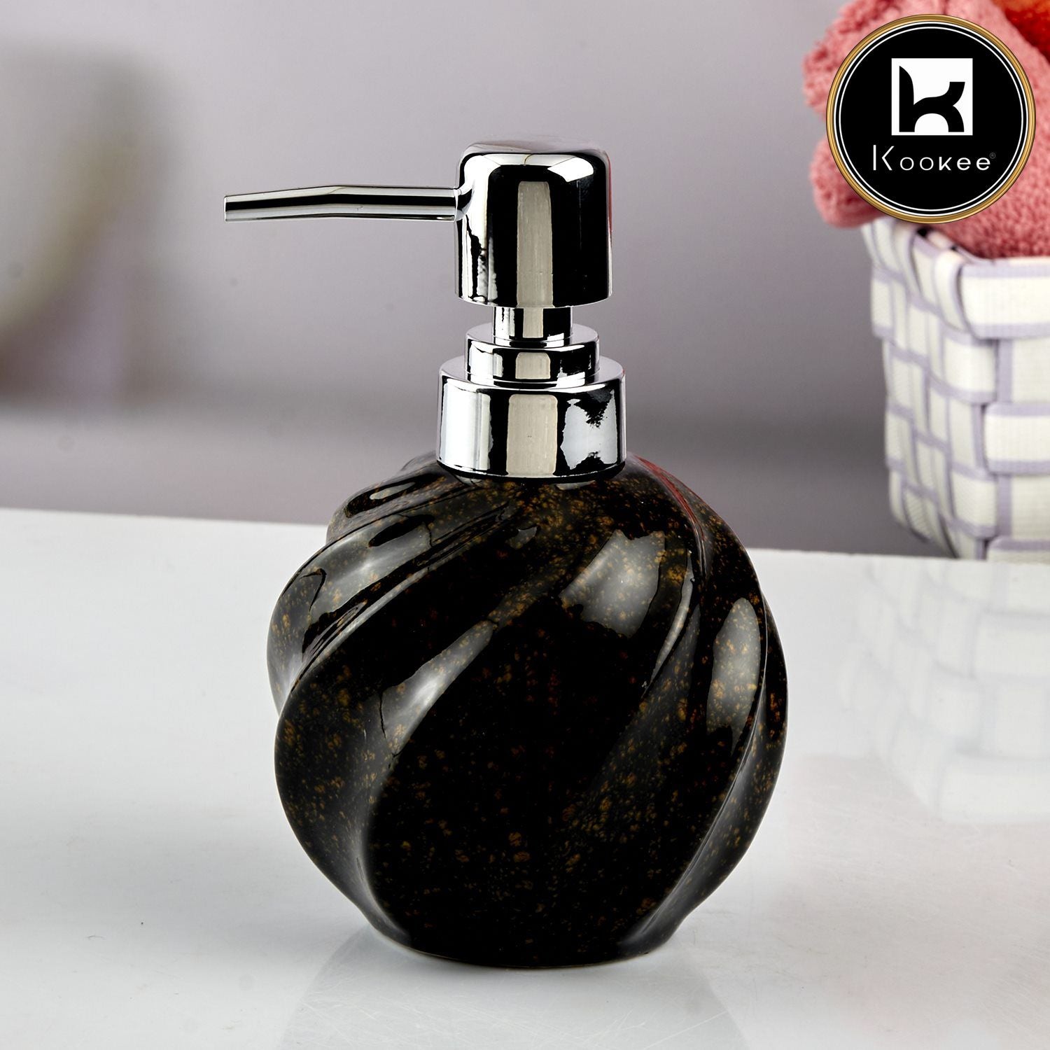 Kookee Ceramic Soap Dispensers, Black, ART10742
