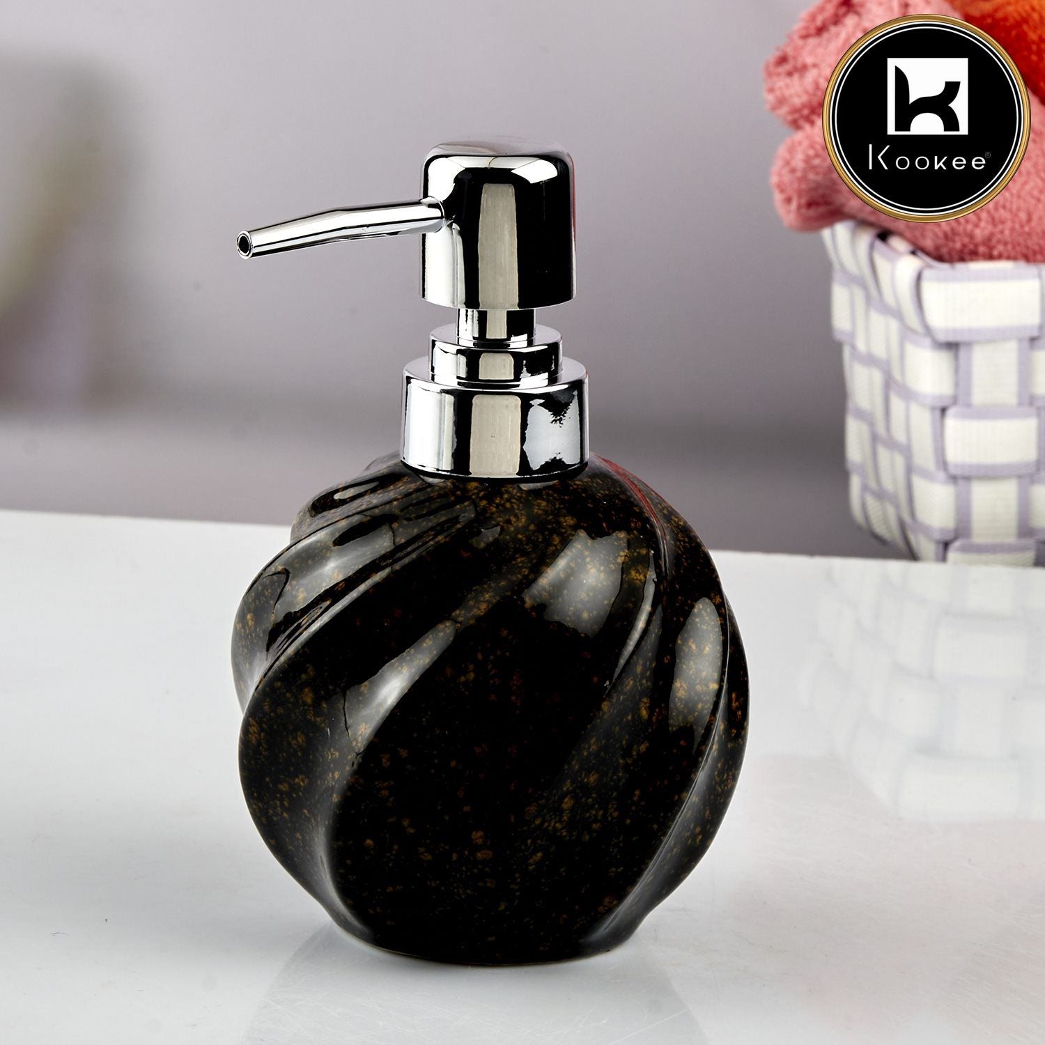 Kookee Ceramic Soap Dispensers, Black, ART10742