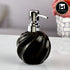 Kookee Ceramic Soap Dispenser with Stylish Refillable Pump Bottle for Bathroom Handwash & Kitchen Wash Basin, Perfect for Hand Soap, Lotion, and more, Black,