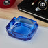 Kookee Glass Ashtray for Cigarettes, Tabletop Ashtray and Modern Decoration for Home Office Bar Restaurant Indoor Outdoor, Blue