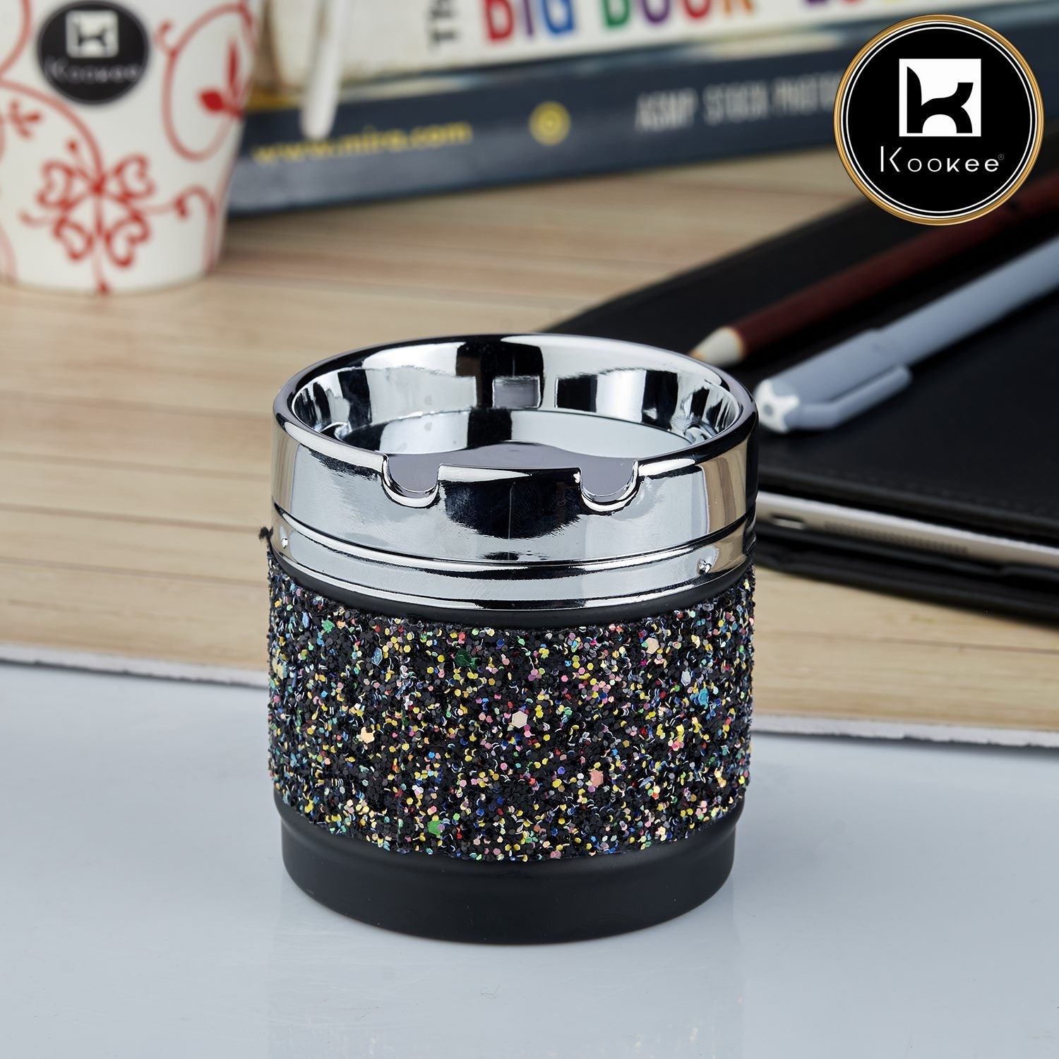 Smokeless Plastic Tin Ashtray Rotating Lid (V-ASH-010-1)