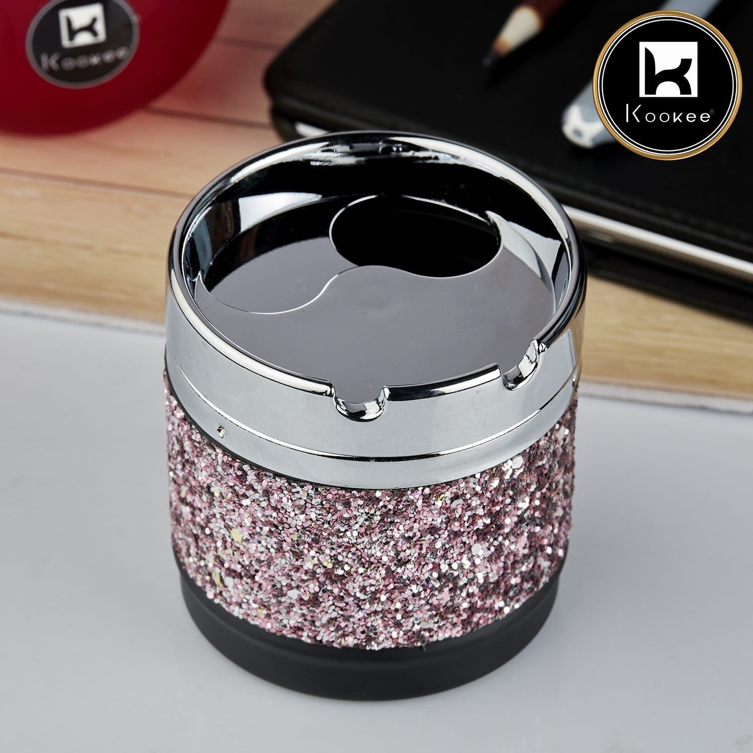 Kookee Smokeless Plastic Tin Ashtray Rotating Lid (10758)