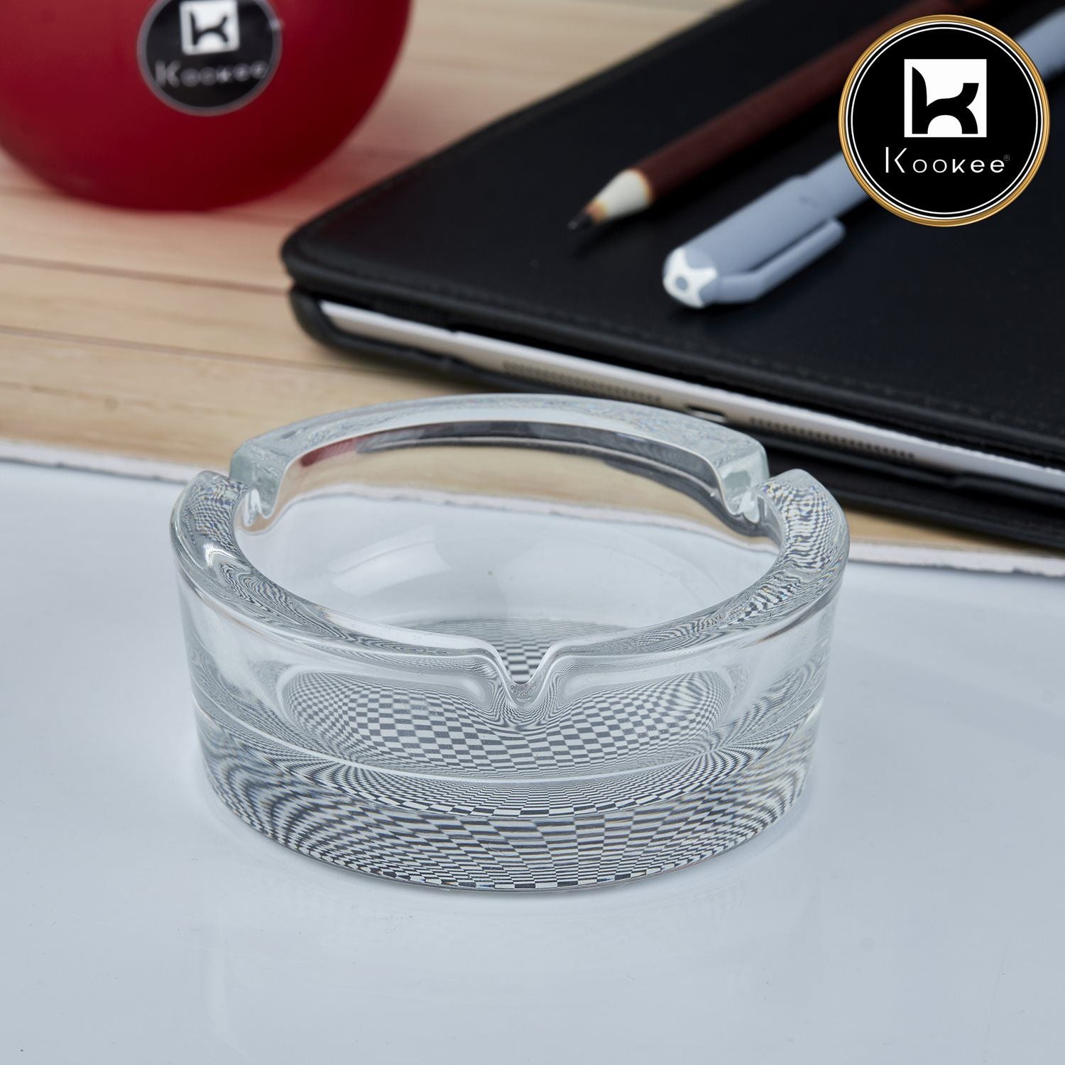 Kookee Glass Ashtrays, Transparent, ART10764