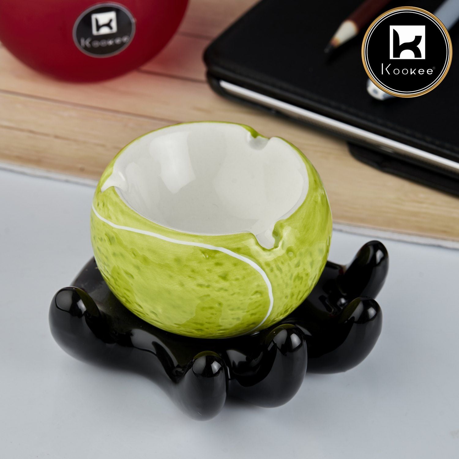 Kookee Ceramic Ashtrays, Green, ART10781