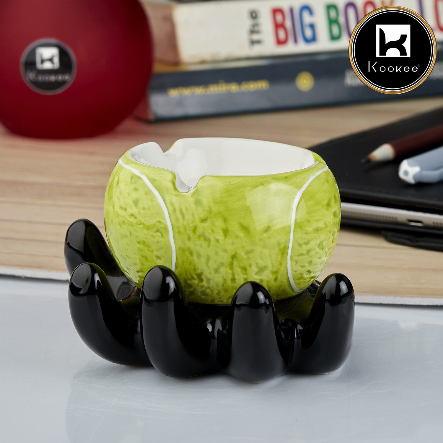 Kookee Ceramic Ashtrays, Green, ART10781