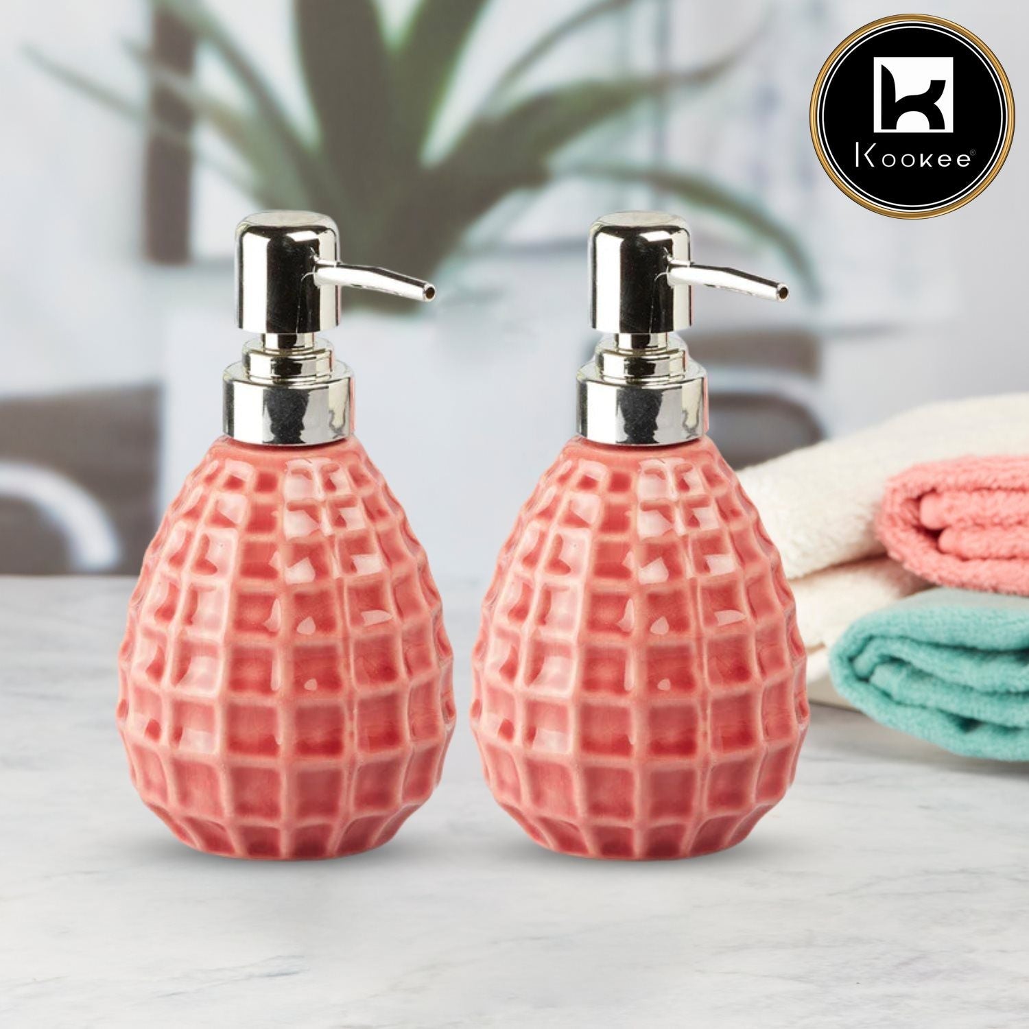 Ceramic Soap Dispenser for handwash for Bathroom, White (Set of 1) (7634)