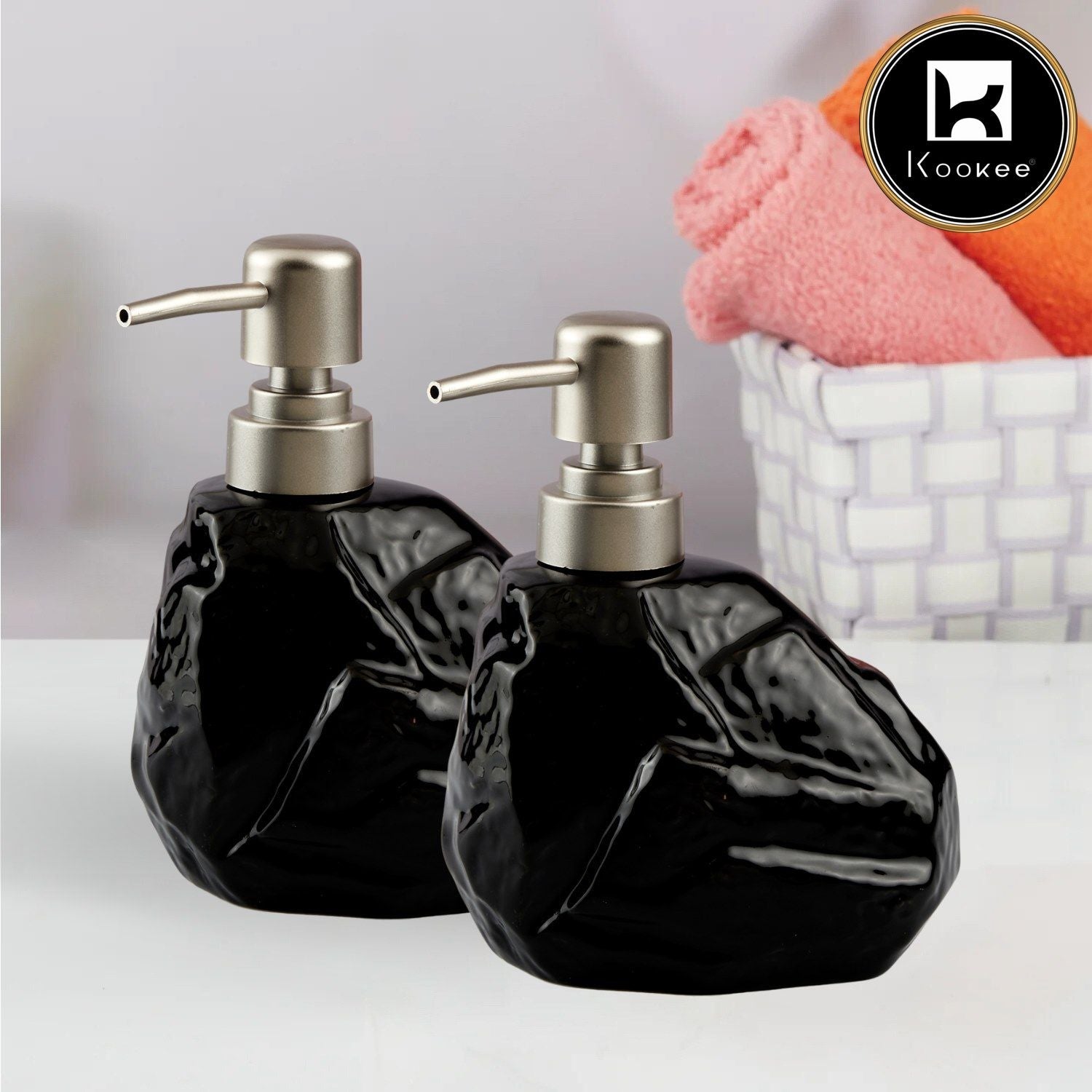 Ceramic Soap Dispenser for handwash for Bathroom, White (Set of 1) (10618)