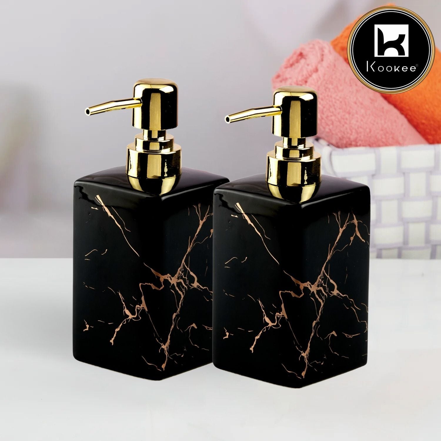 Ceramic Soap Dispenser for handwash for Bathroom, White (Set of 1) (10620)