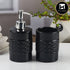 Kookee Ceramic Bathroom Accessories Set of 2, Modern Bath Set with Liquid handwash Soap Dispenser and Toothbrush holder, Luxury Gift Accessory for Home, Black