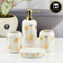 Ceramic Bathroom Accessories Set of 4 with Soap Dispenser (11133)