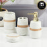 Ceramic Bathroom Accessories Set of 4 with Soap Dispenser (11135)