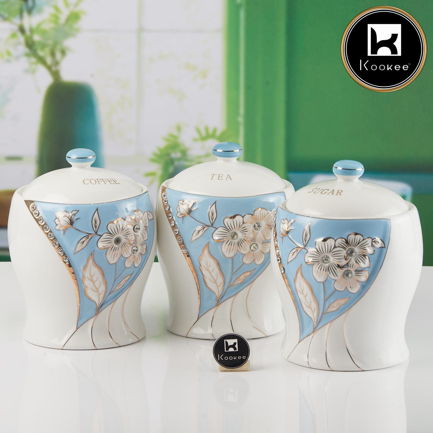 Kookee Canister Jars (Ceramic), Blue, ART11145