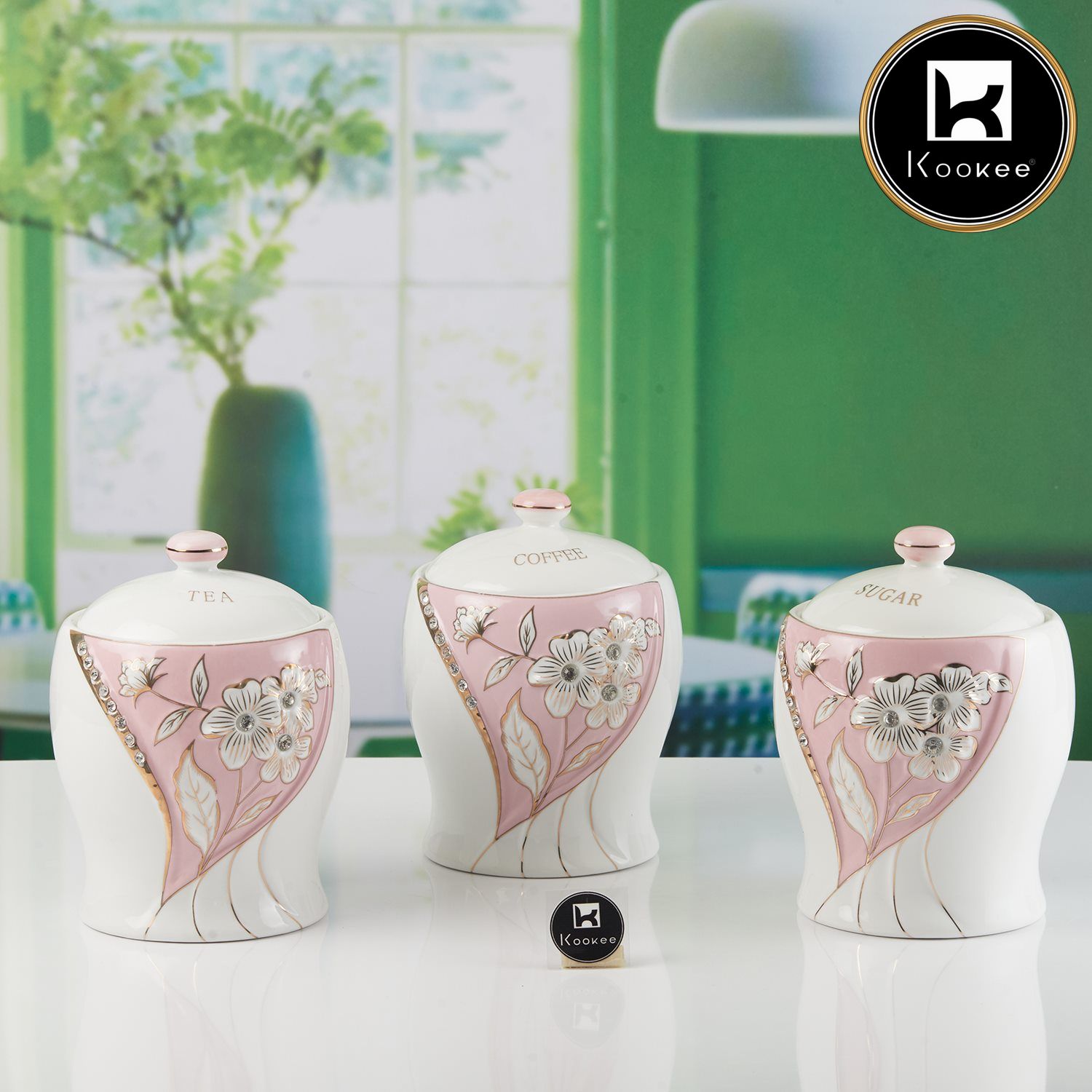 Kookee Canister Jars (Ceramic), Pink, ART11146