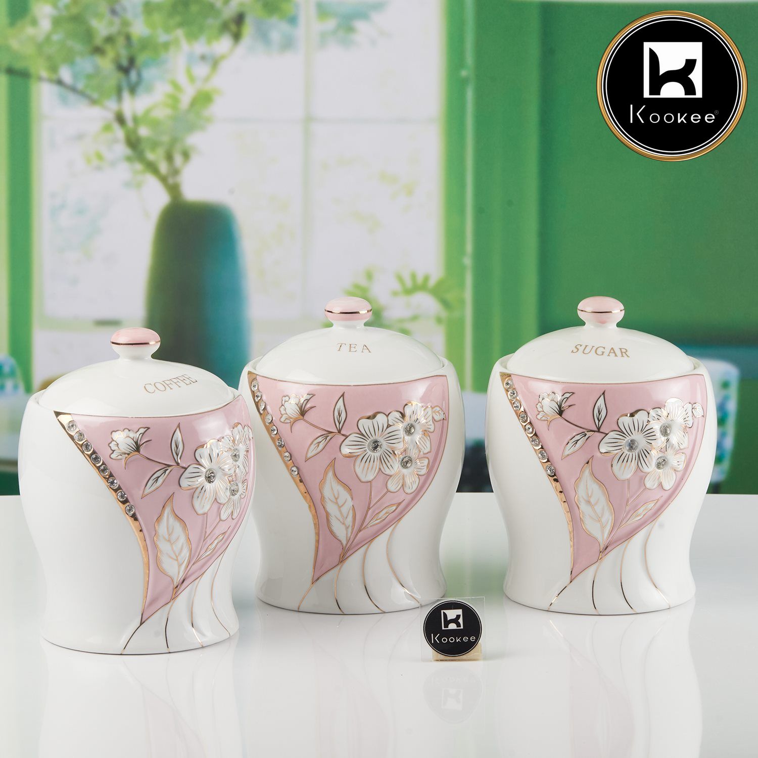 Ceramic Airtight Canister Jar & Container for Kitchen Food Storage (Pack of 2) (11614)