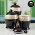 Ceramic Condiment Jars and Containers Set of 3, Black (11147)