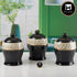 Ceramic Condiment Jars and Containers Set of 3, Black (11147)