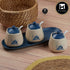 Ceramic Condiment Jars and Containers Set of 3, Blue (11148)