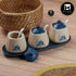 Ceramic Condiment Jars and Containers Set of 3, Blue (11148)