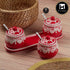 Ceramic Condiment Jars and Containers Set of 3, Red (11150)