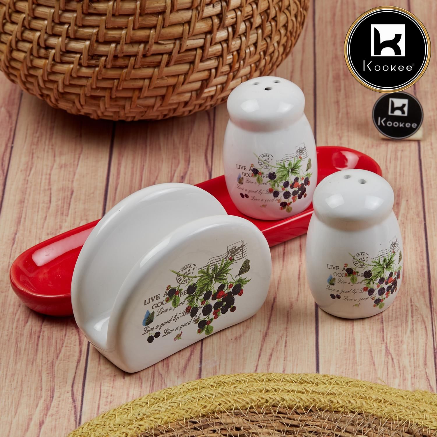 Kookee Salt and Pepper Sets, Red, ART11154