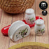 Ceramic Salt Pepper Container Set with Tissue Holder & tray (Pack of 1) (11154)