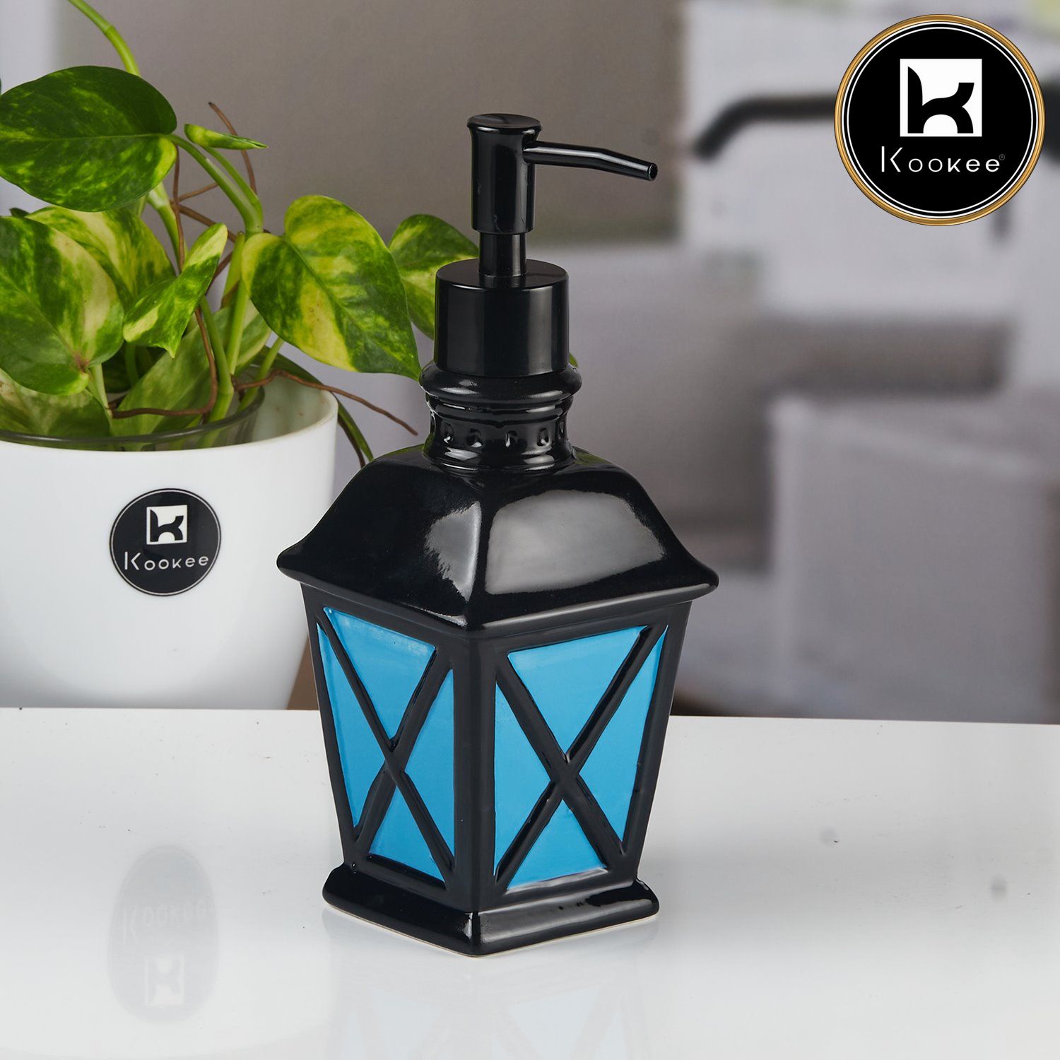 Kookee Ceramic Soap Dispensers, Blue, ART11156
