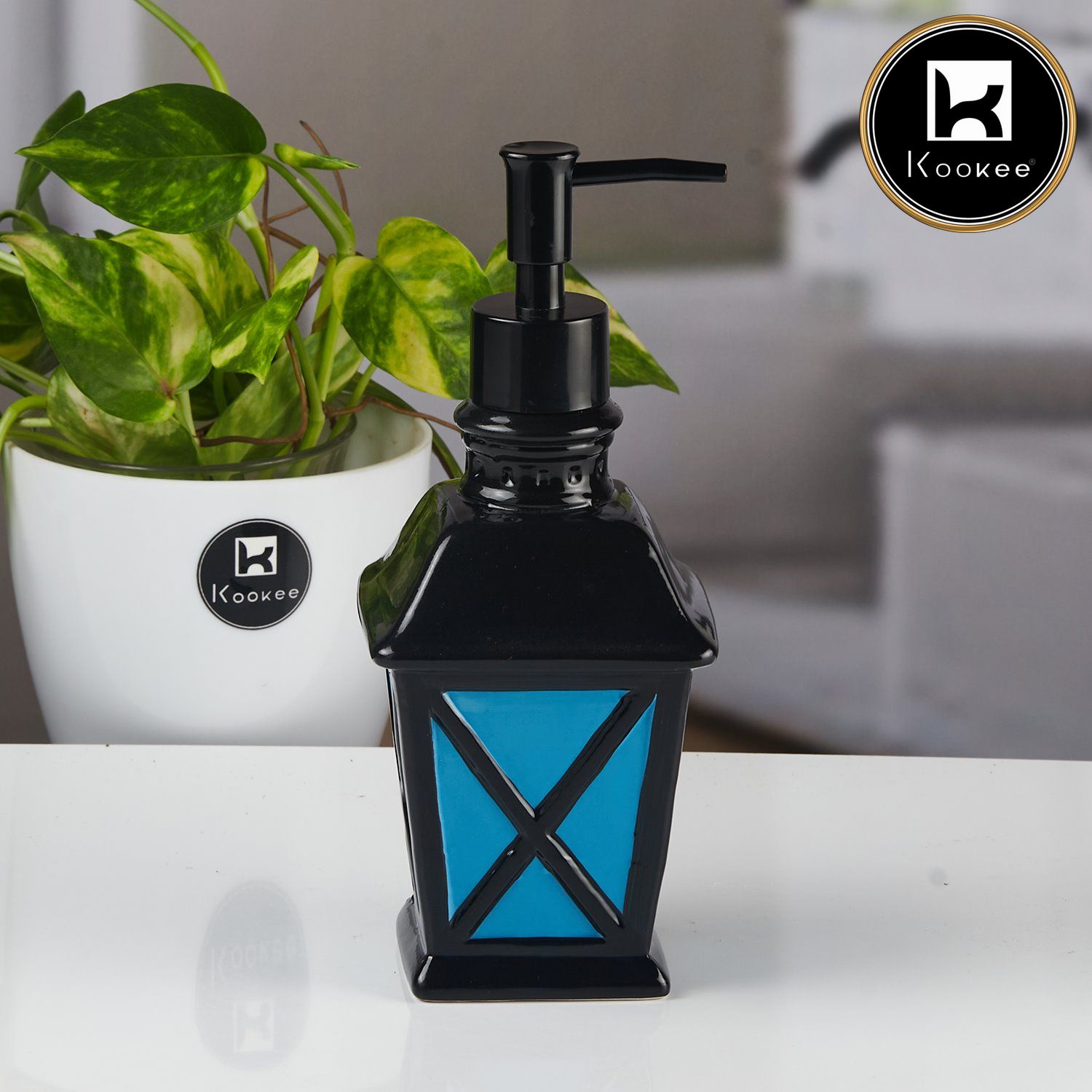 Kookee Ceramic Soap Dispensers, Blue, ART11156