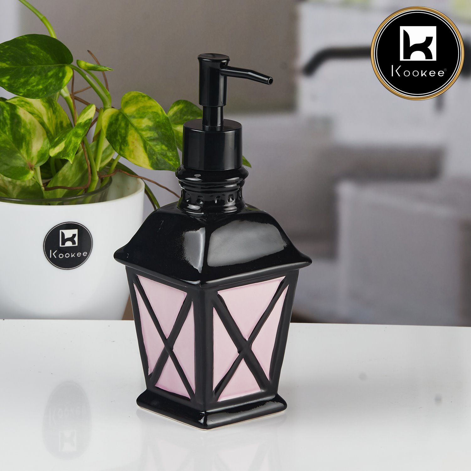 Ceramic Soap Dispenser for handwash for Bathroom, Blue, (Set of 1) (11156)