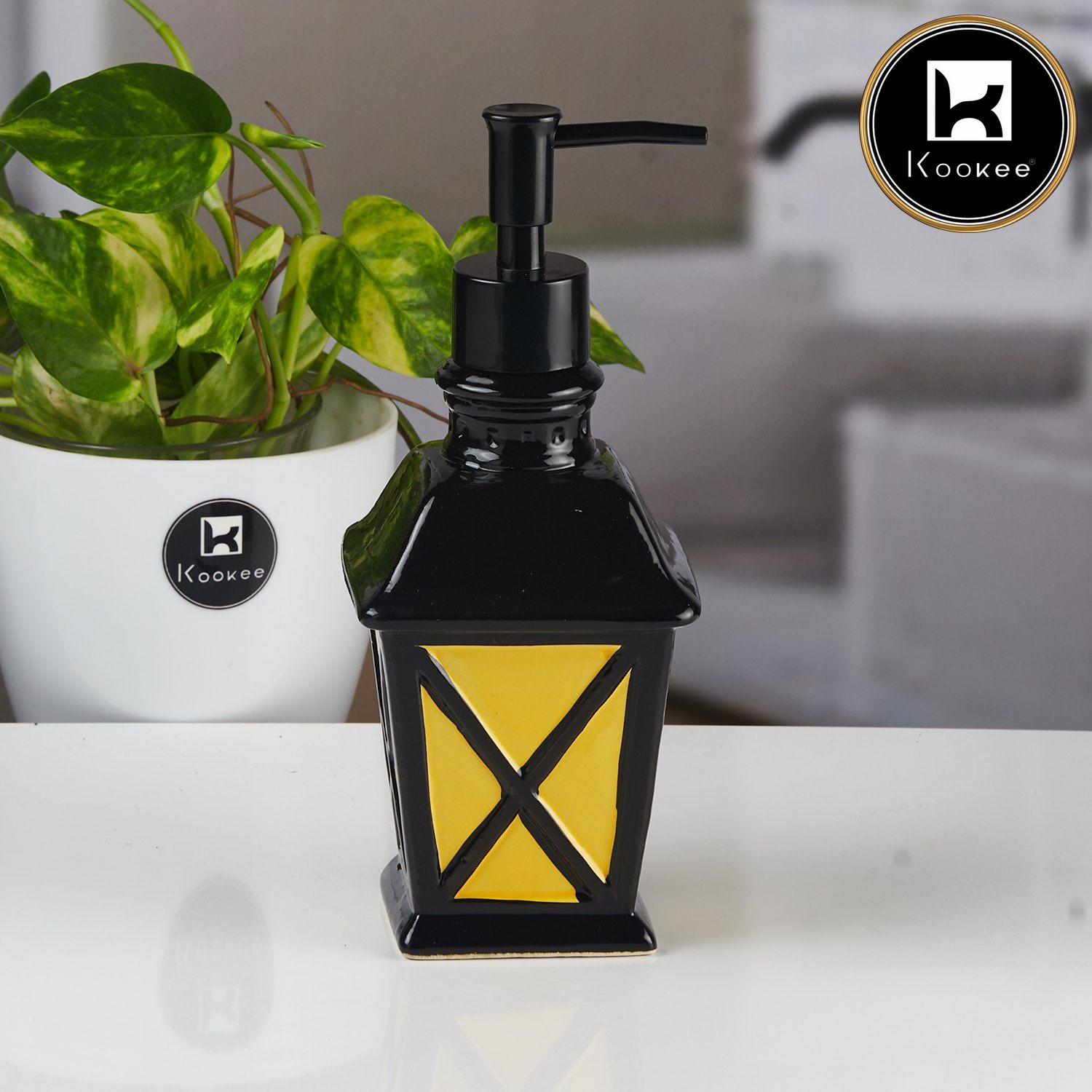 Kookee Ceramic Soap Dispensers, Yellow, ART11159