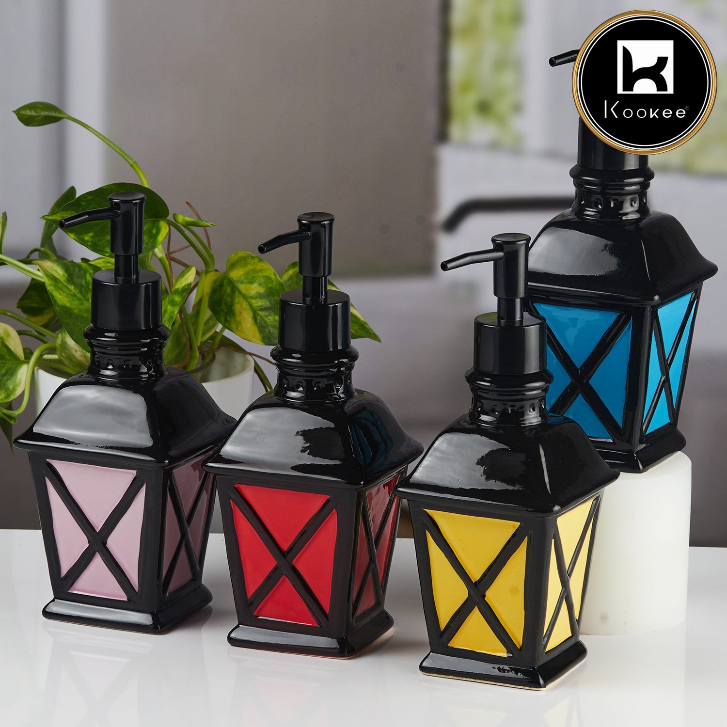Kookee Ceramic Soap Dispensers, Yellow, ART11159