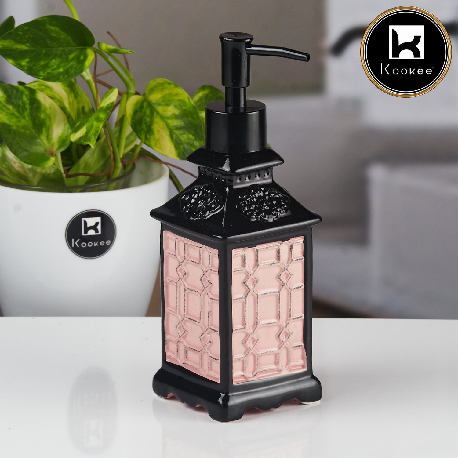 Ceramic Soap Dispenser for handwash for Bathroom, Blue, (Set of 1) (11160)