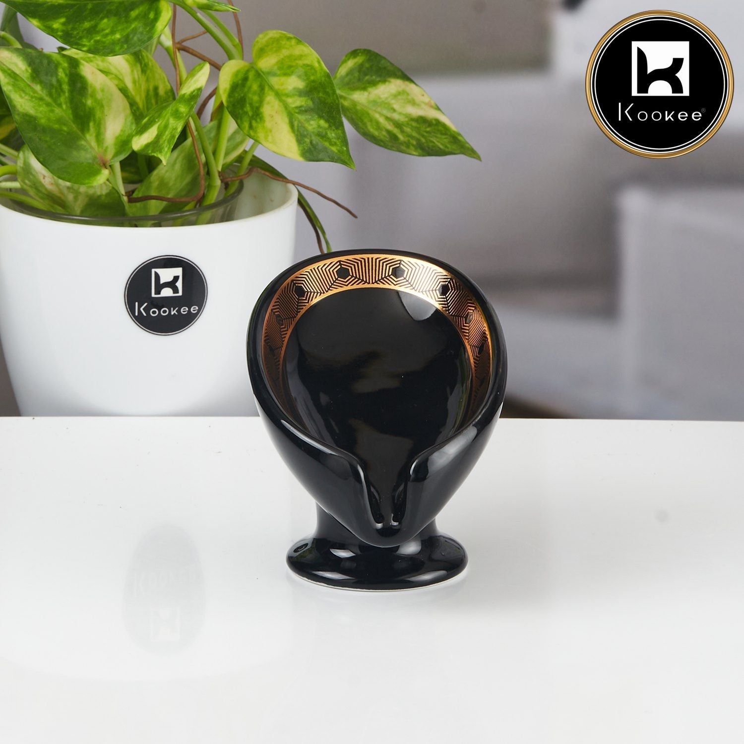 Ceramic Soap Holder Dish, Set of 1, Black (11167)