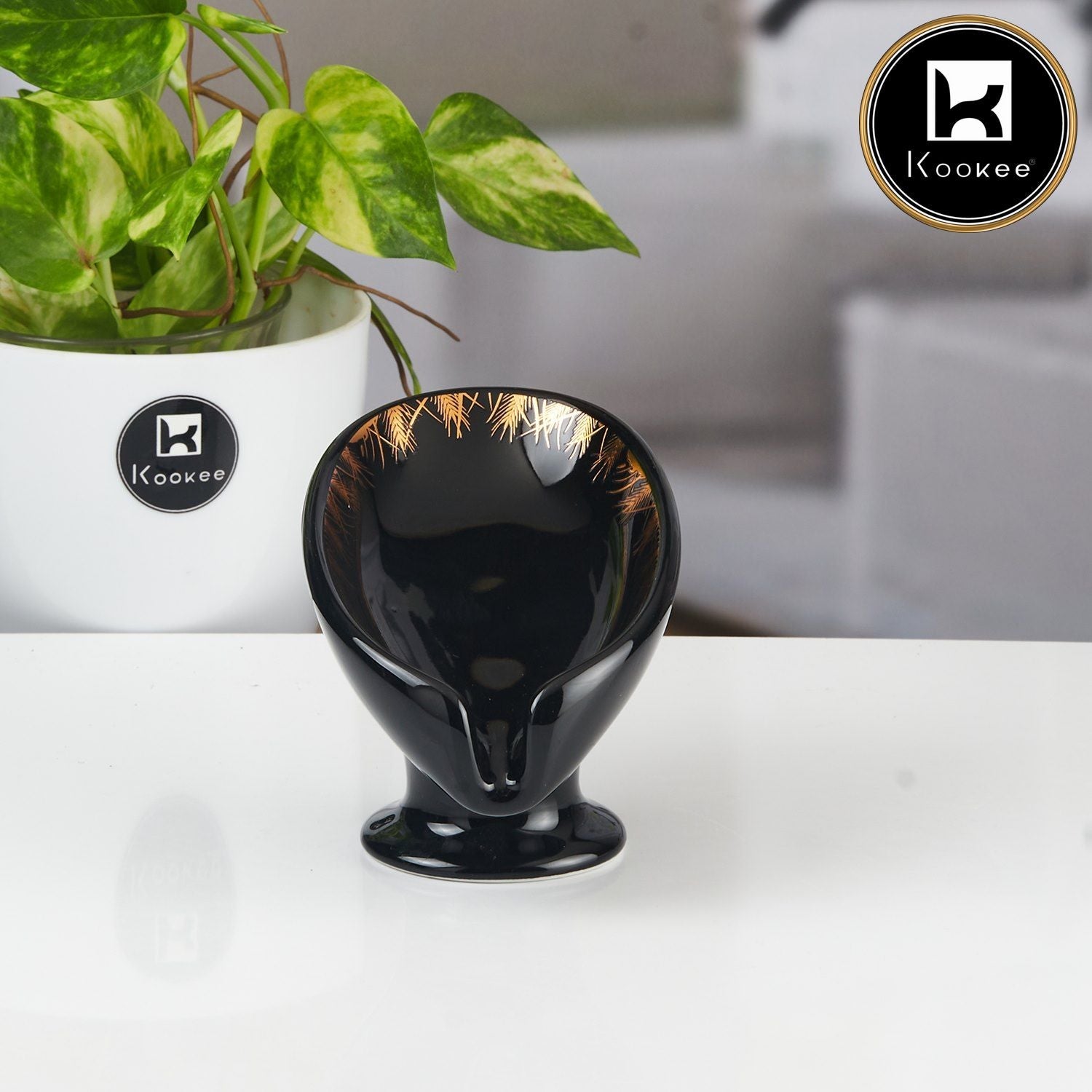 Ceramic Soap Holder Dish, Set of 1, Black (11168)