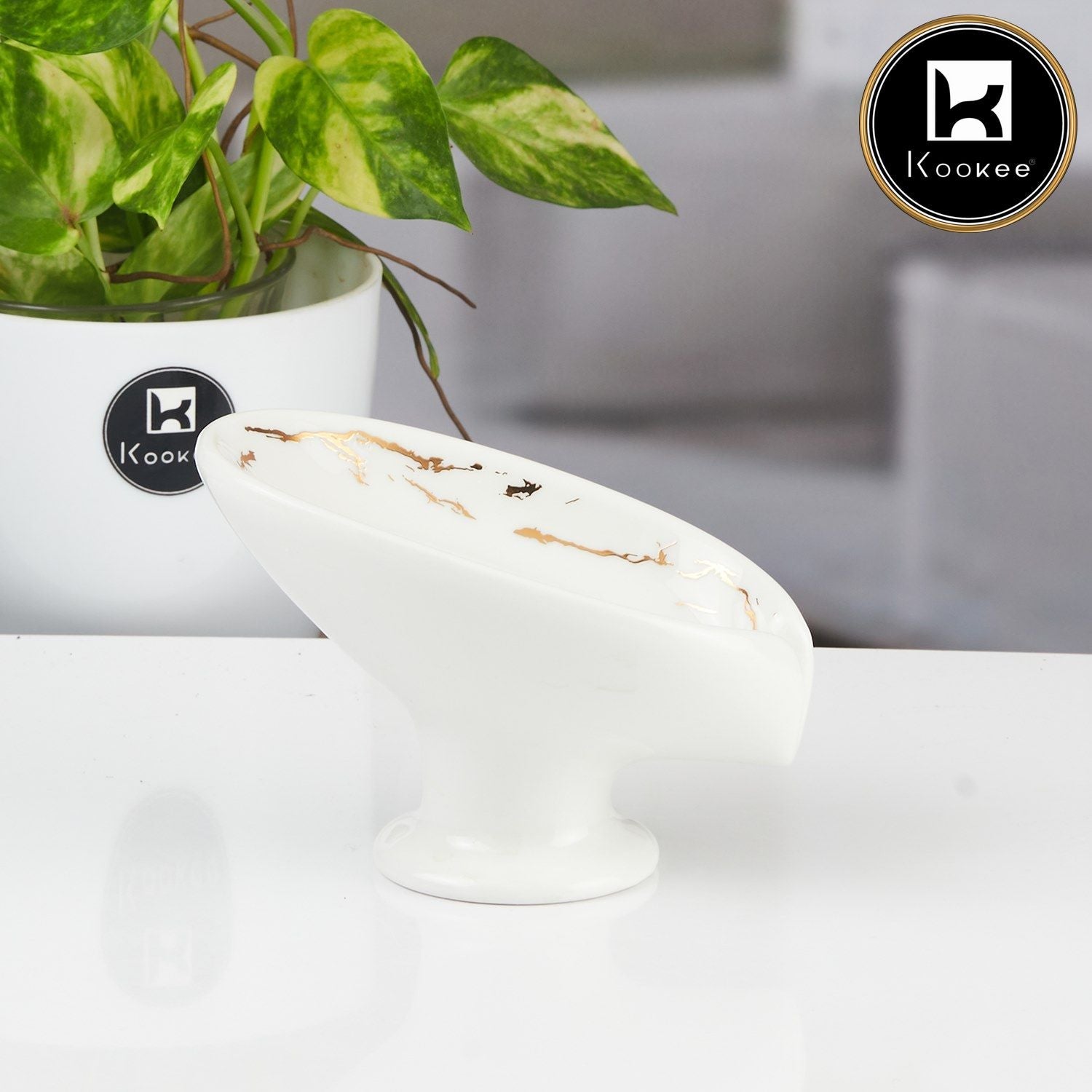 Ceramic Soap Holder Dish, Set of 1, White (11169)