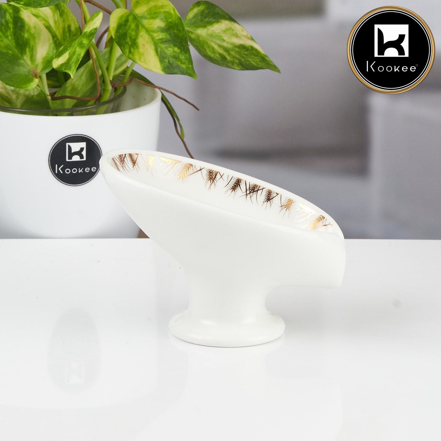 Ceramic Soap Holder Dish, Set of 1, White (11170)