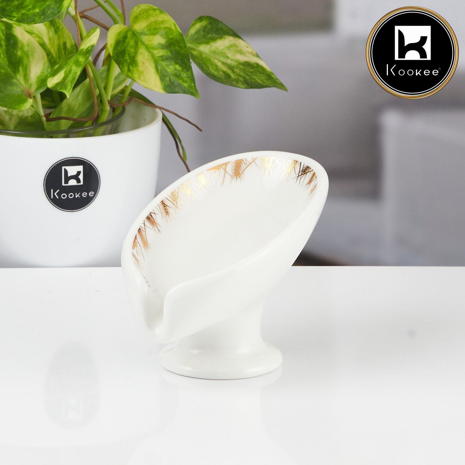 Ceramic Soap Holder Dish, Set of 1, White (11170)