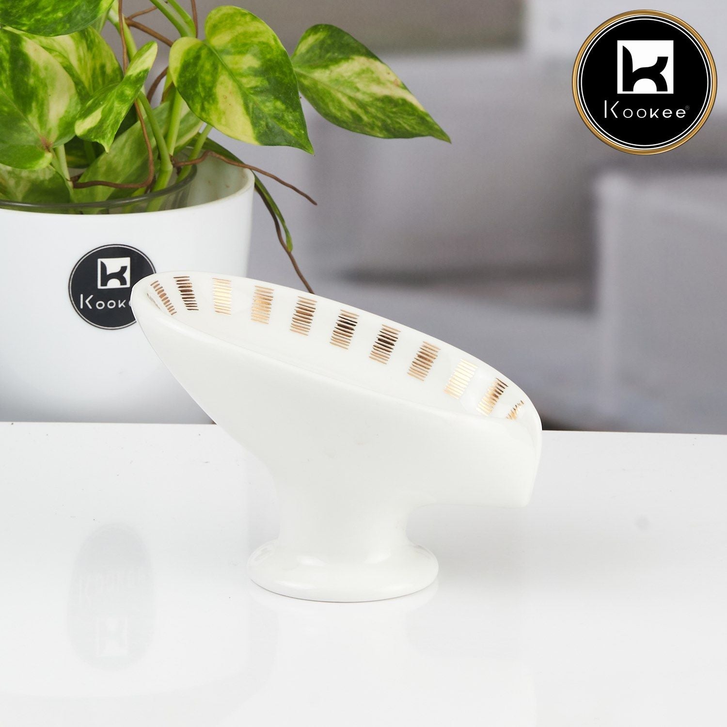 Ceramic Soap Holder Dish, Set of 1, White (11171)